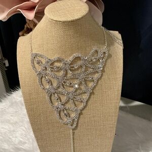 Heart Silver rhinestone body bikini accessory, #valentine #jewels #lingerie